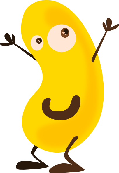 Yellow Bean Smile Clip Art At Clker - Green Bean Cartoon (408x593)