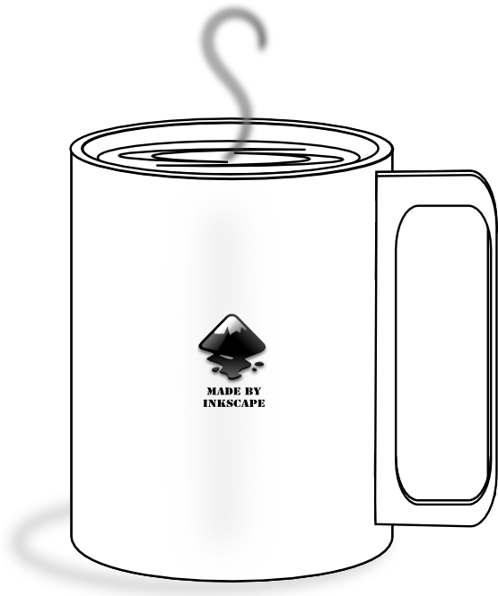 Coffee Cup Coffee Cup Black White Line Art 555px - Inkscape (555x673)
