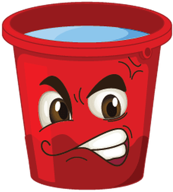 Cup Clipart Face - Buckets With Faces (351x399)