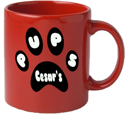 Cesar's Pups Mug - Caneca Vermelha Png (500x500)