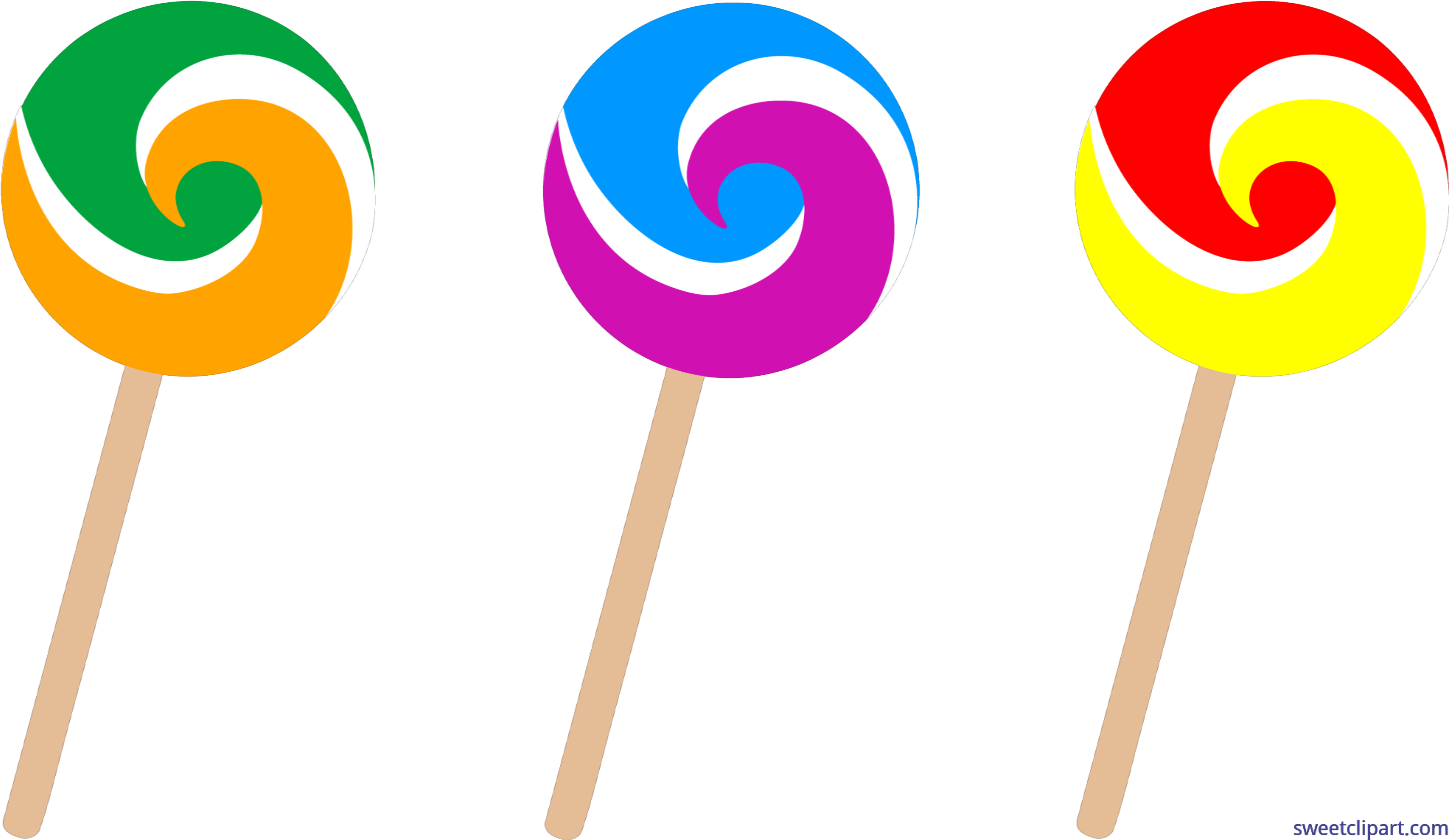 Candy Swirl Lollipops Clip Art - Sweet Clipart (4962x2975)