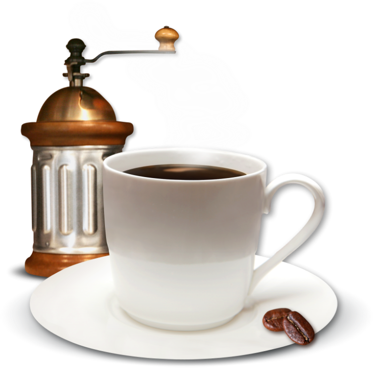 Cup Of Coffee And Coffee Mill Png Clipart Picture - Coffee (789x814)