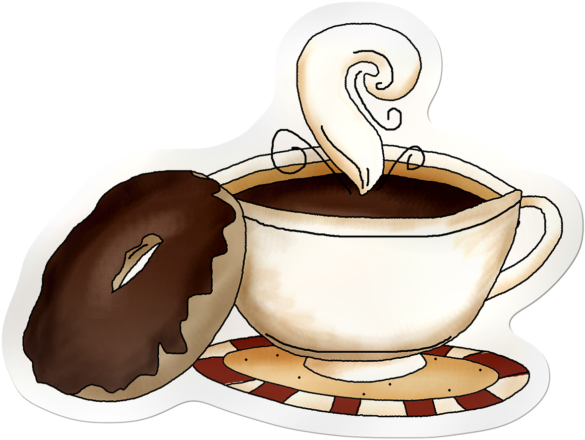 Coffee, Coffee Cup Coffee Head Cup Of Coffee Coffe - Coffee And Donuts Clipart (1280x986)