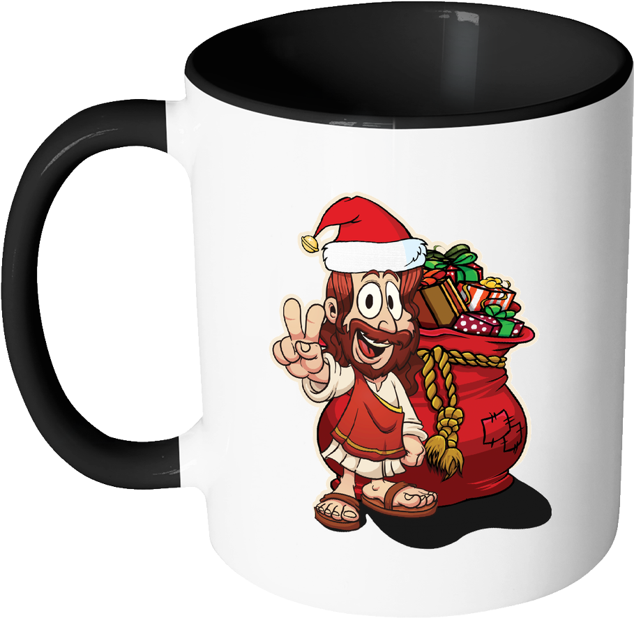 Jesus Christ Santa Ugly Christmas Sweater 11oz Accent - Works (1024x1024)