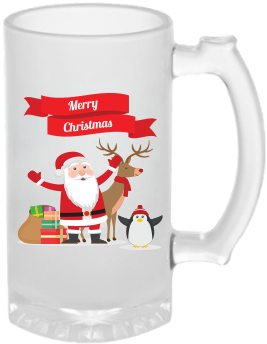 Colorful Merry Christmas Frosted Beer Mug - Mug (284x426)
