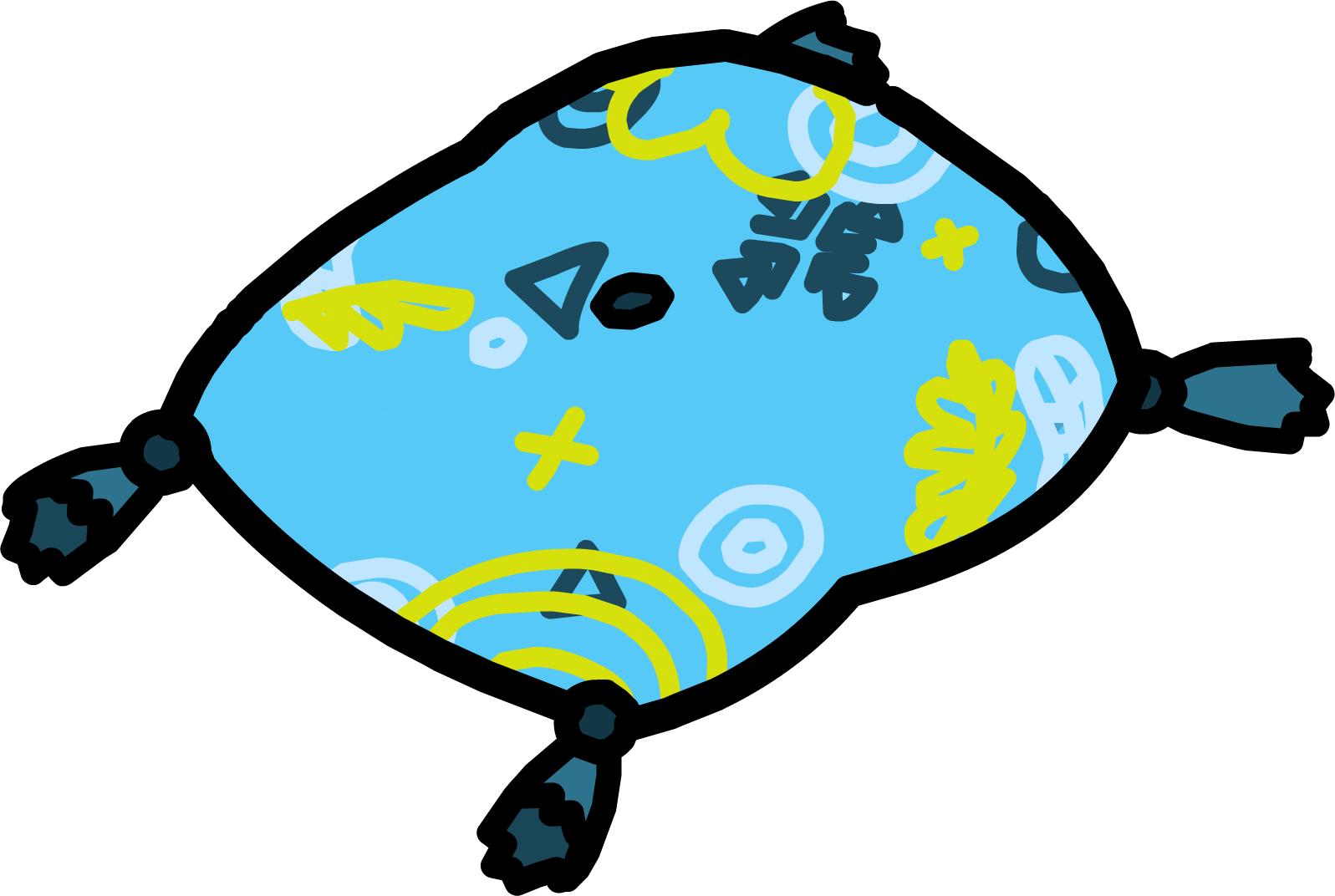 Blue Floor Cushion - Club Penguin Pillow Furniture (1597x1072)