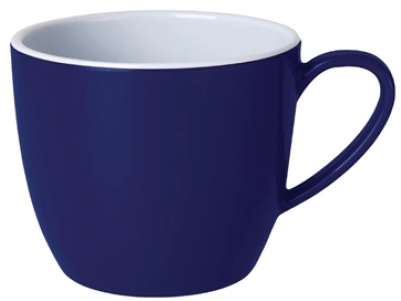 Kristallon Gala Colour Rim Melamine Mug Blue 285ml - Teacup (400x400)