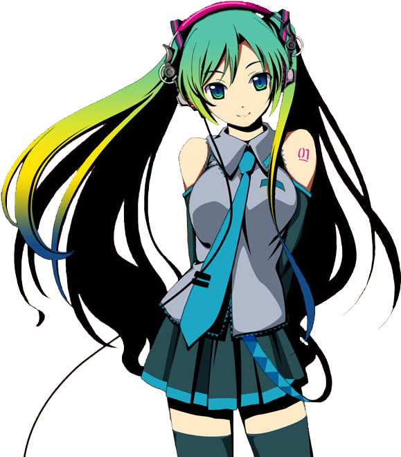 Hatsune Miku 1 - Miku Transparent (638x682)