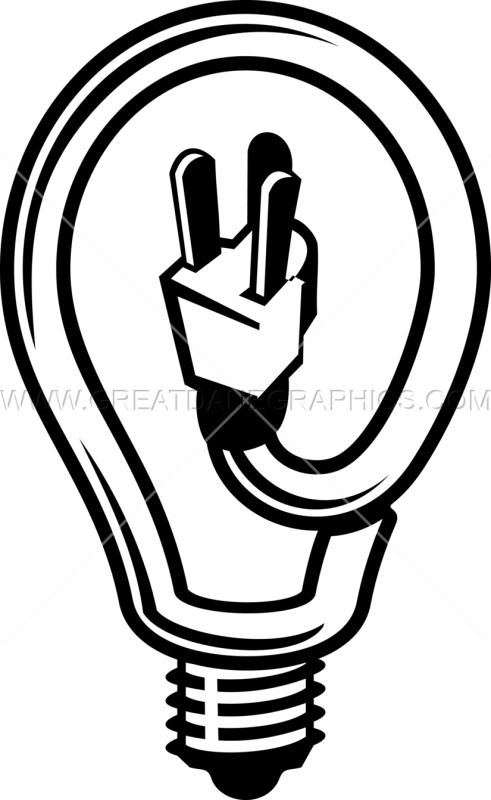 Pin Light Bulb Clipart Black And White - Electrician T Shirt Design (491x800)