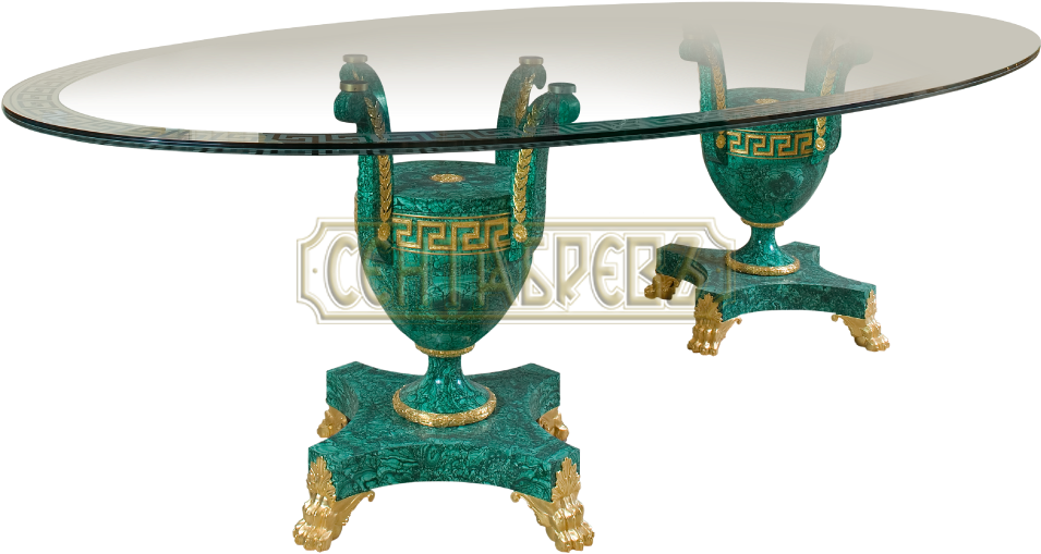 Malachite, Glass, Bronze, Gilding 3000x1520x820 - Malachite (1000x558)