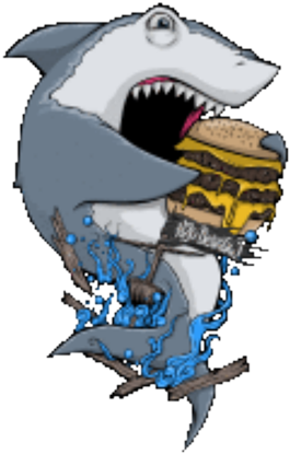 This Item Is Not Currently For Sale - Shark Eating A Cheeseburger (420x420)
