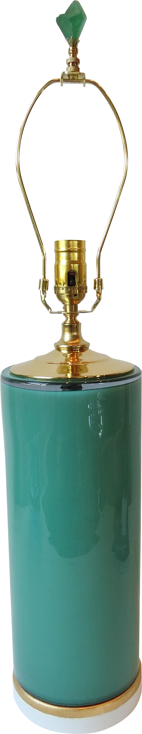 Warren Kessler Empire Style White And Jade Glass Table - Brass (540x2797)