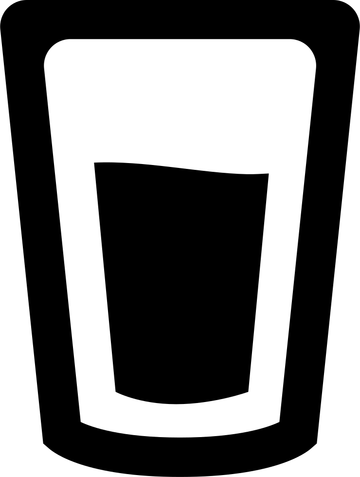 Glass, Glass Of Water, Water, Water Glass Icon - Baso Clipart Black And White (740x980)