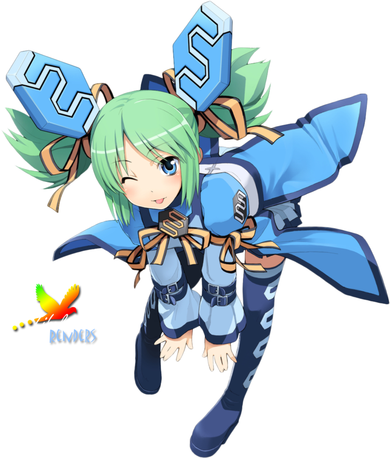 Characters - Anime Girl Mecha Blue (862x928)