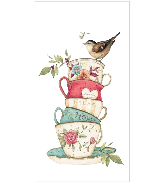 Teacup Stack - Birds - Heart Png - Transparency / Overlay - Clip Art Tea Cup (564x639)