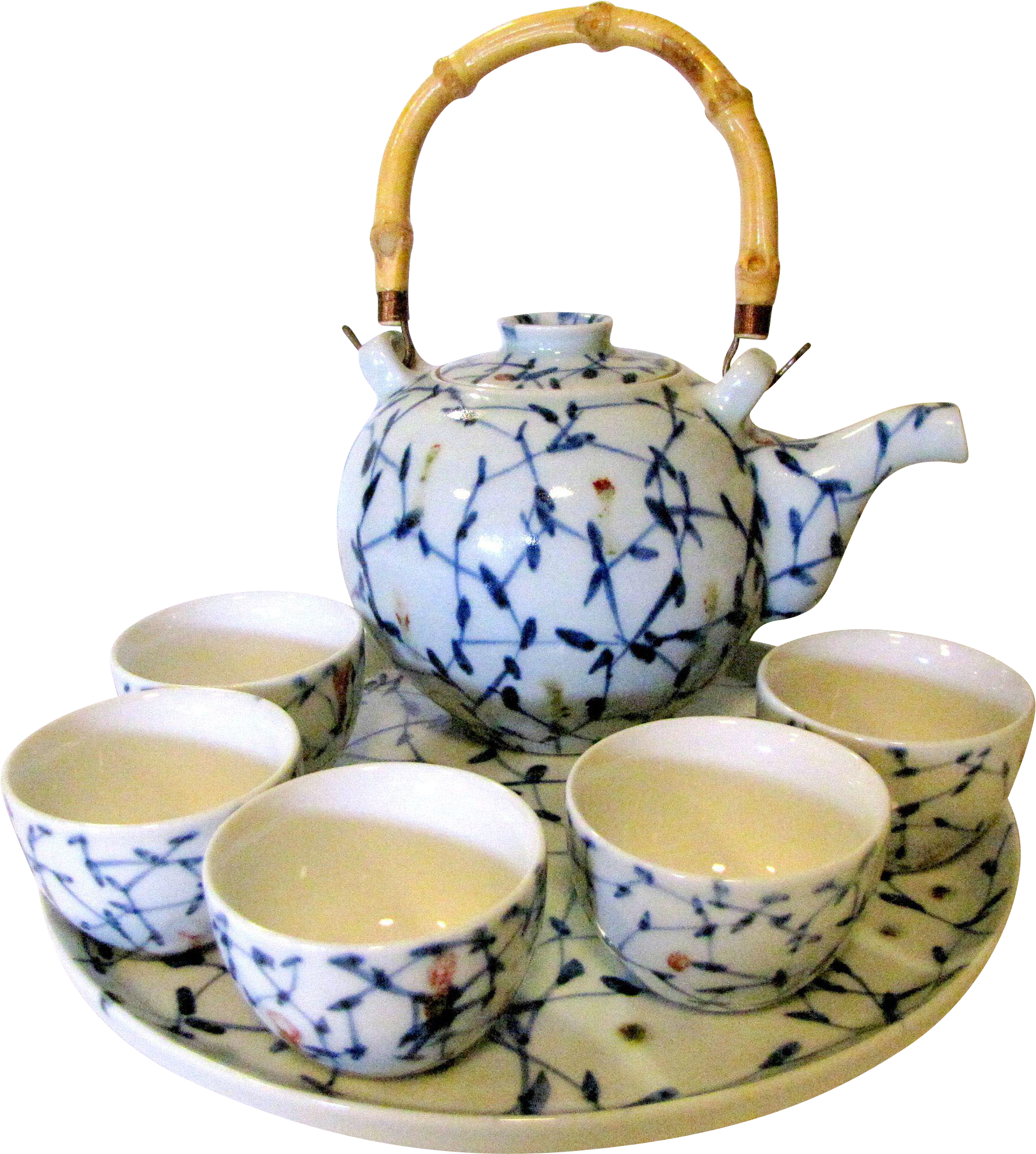 Signed Japanese Tea Set W/ 5 Cups & Underplate Found - Tea Set (1981x1981)