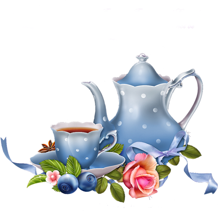 Цветочный Клипарт От Barnali Bagchi - Taza Y Tetera Dibujo (800x800)