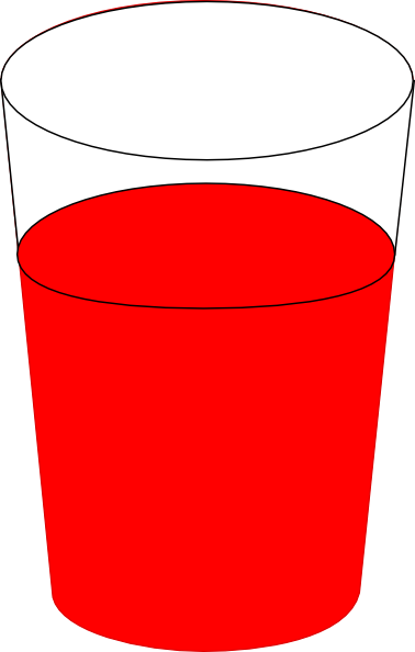 Water Cup Clip Art - Glass Of Red Water (378x594)