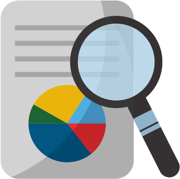 Business Document Graph Chart Diagram Magnifier Search - Graphic Design (550x550)