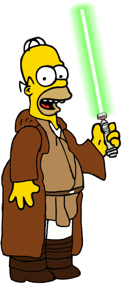 Jedi Master Homer Simpson By Darthranner83 - Homer Simpson Eating A Donut (782x990)
