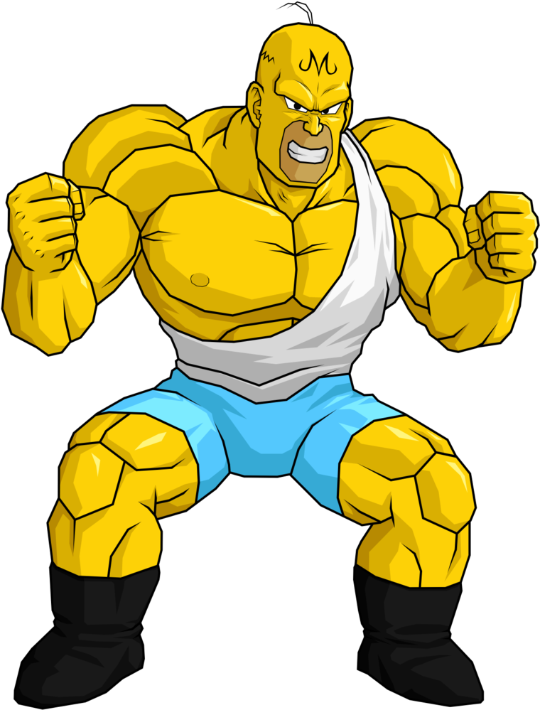 Majin Homer By Spinoinwonderland - Dragon Ball Z Budokai Tenkaichi (778x1027)