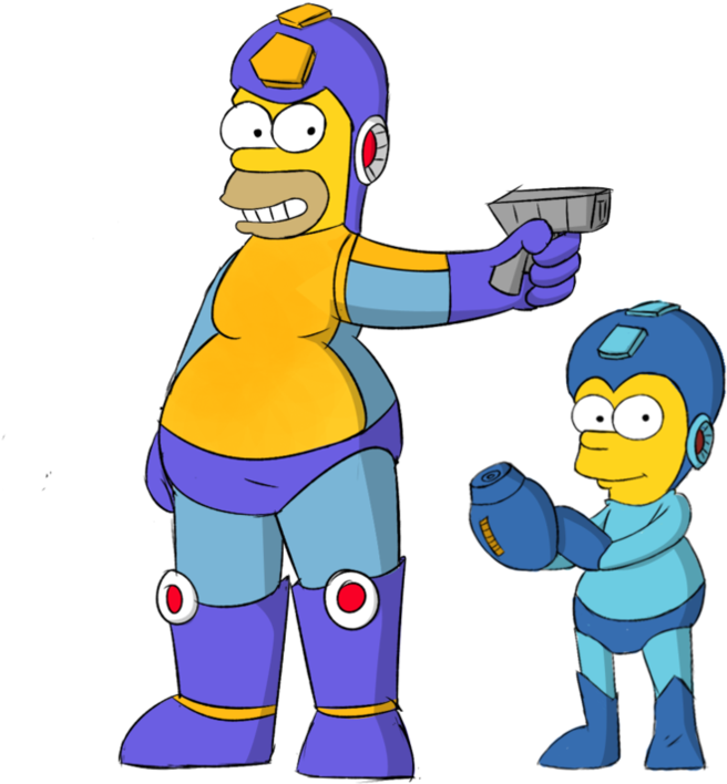 Mega Homer And Rock Bart By Mariobros123 - Homer And Bart Png (894x894)