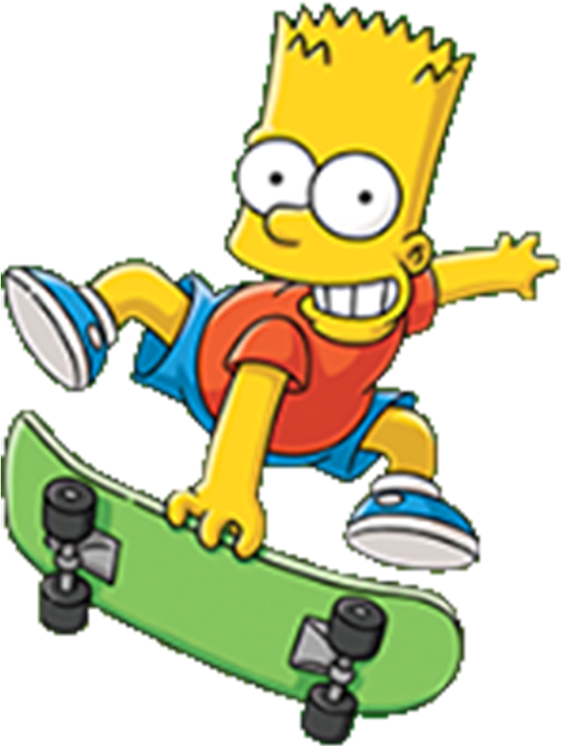 Tapped Out Bart Simpson Krusty The Clown Homer Simpson - Bart Simpson On Skateboard (1080x1080)