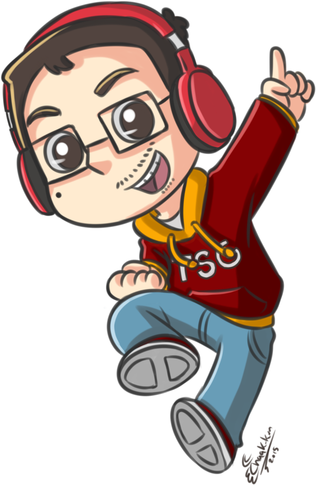 The Swollen Gamer By Chaak-kun - Gamer Cartoon (735x1000)