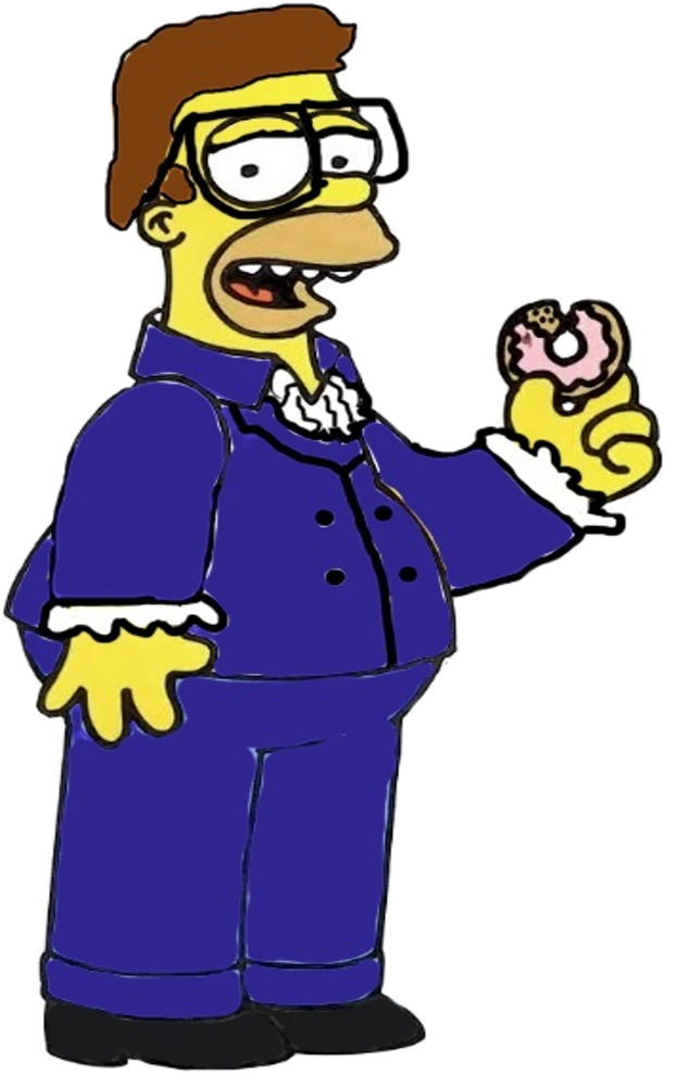 Homer Powers International Man Of Mystery - Homer Simpson Eating A Donut (782x990)