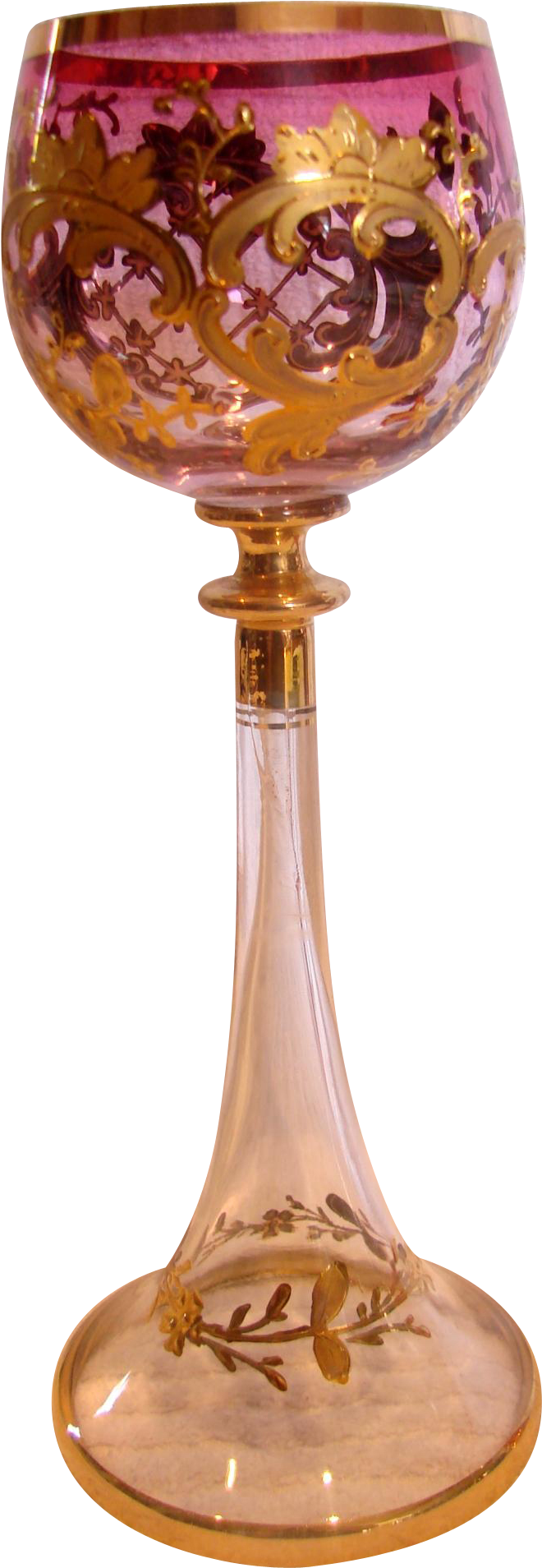 Bohemian Moser Art Glass Wine Goblet 8” Clear Crystal - Bohemian Moser Wine Glass (1907x1907)