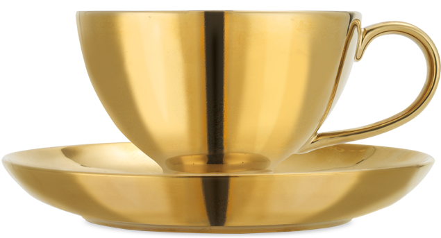 Gold Tea Cup - Gold Tea Cup & Saucer (650x650)