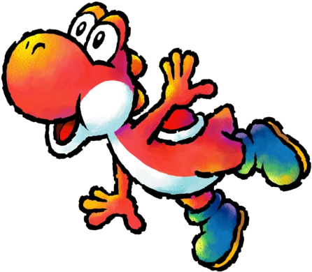 The Video Game Art Archive - Yoshi's Island Orange Yoshi (540x458)