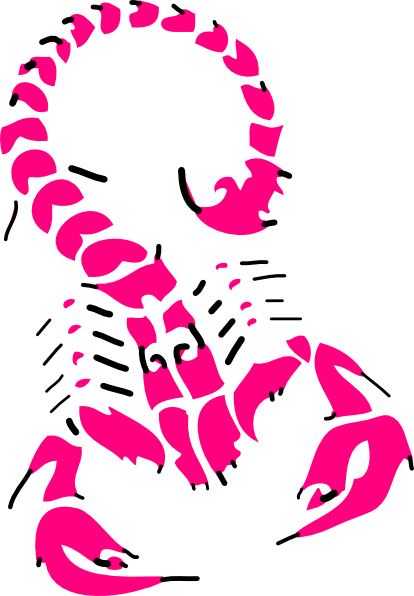 Pink Scorpian Clip Art - Scorpion Tattoo (414x596)