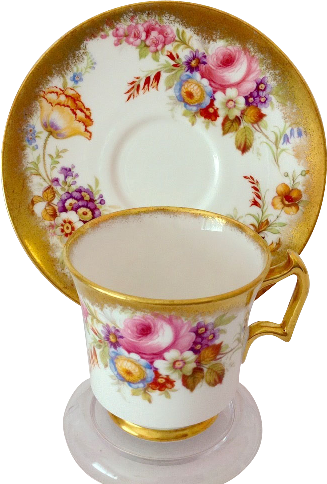 Royal Chelsea Bone China 5007a Gold And Floral Cabinet - Cup (968x968)