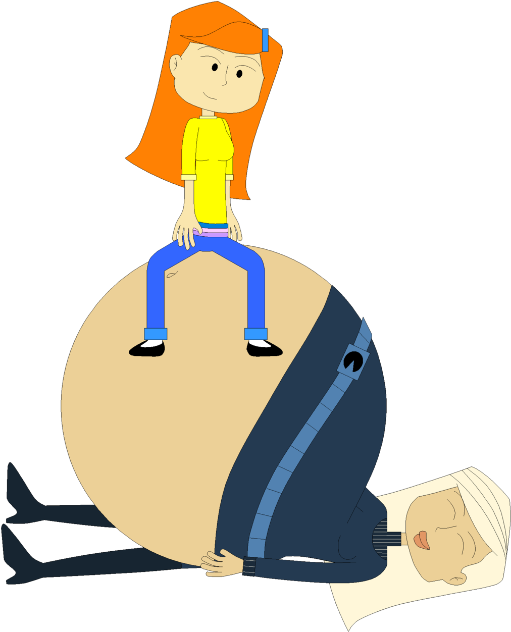 Daughter Sits On Mother's Belly By Angry-signs - Daughter (1024x1251)