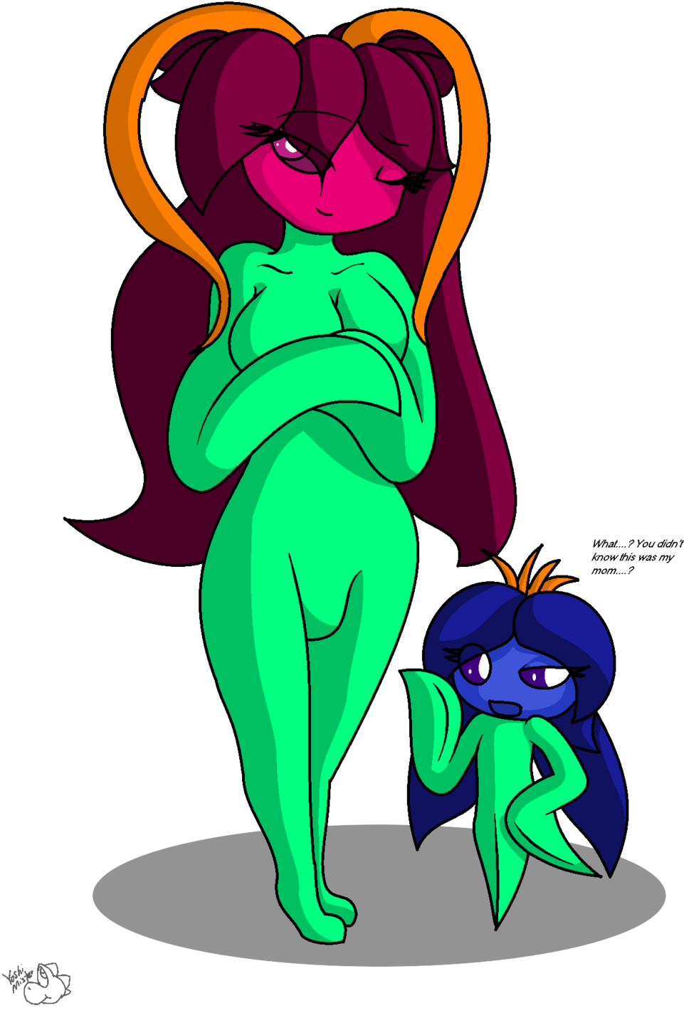 Queen And Daughter By Yoshimister Queen And Daughter - Cartoon (1024x1449)