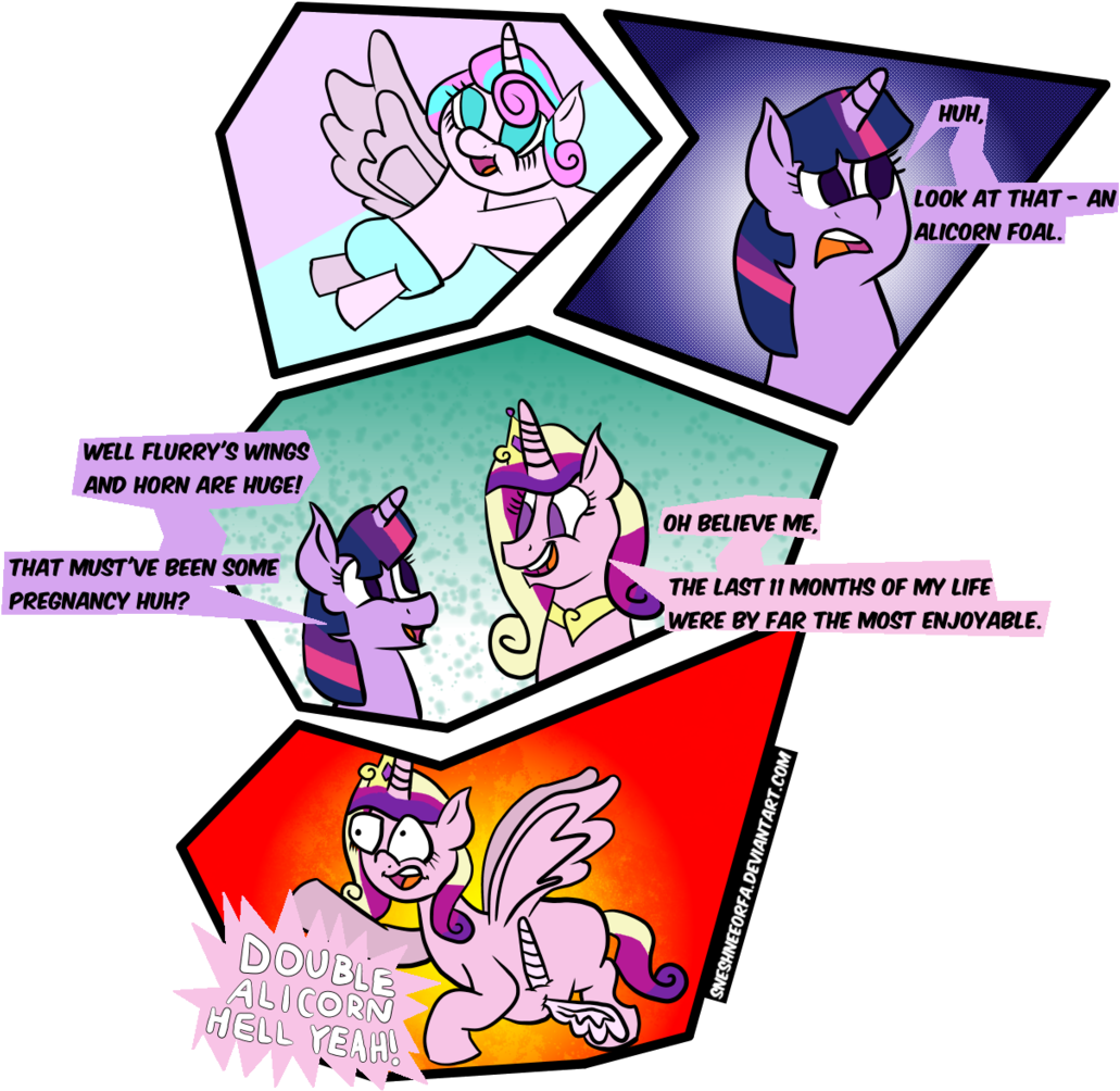 Sneshneeorfa, Baby, Baby Pony, Comic, Double Wings, - Cartoon (1072x1024)
