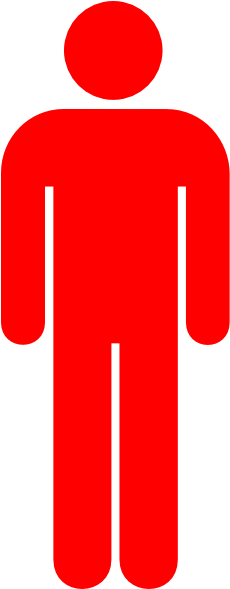 Red Person Symbol Clip Art - Red Man Clip Art (258x588)