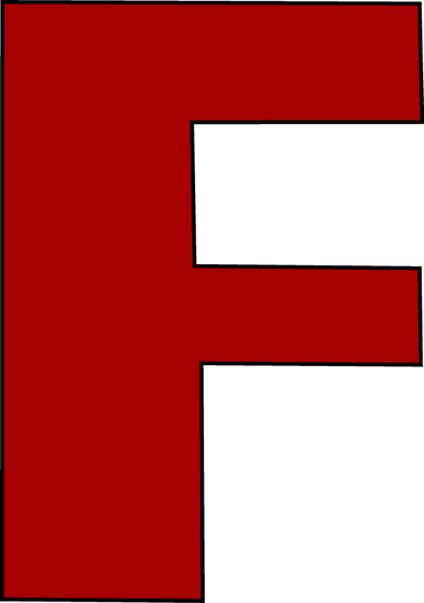 Red Letter F - Letter F In Red (387x550)
