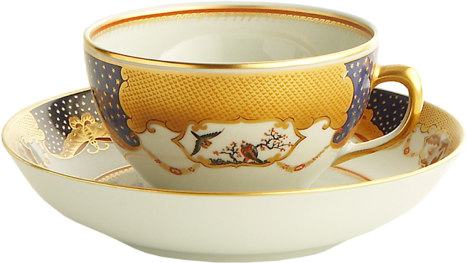 Golden Butterfly Teacup And Saucer - Mottahedeh Golden Butterfly Cup And Saucer (1507x1000)