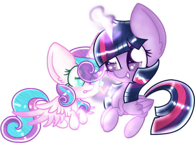 Flurry Heart And Twilight Sparkle By Snowflakewonder - Twilight Sparkle (1024x576)