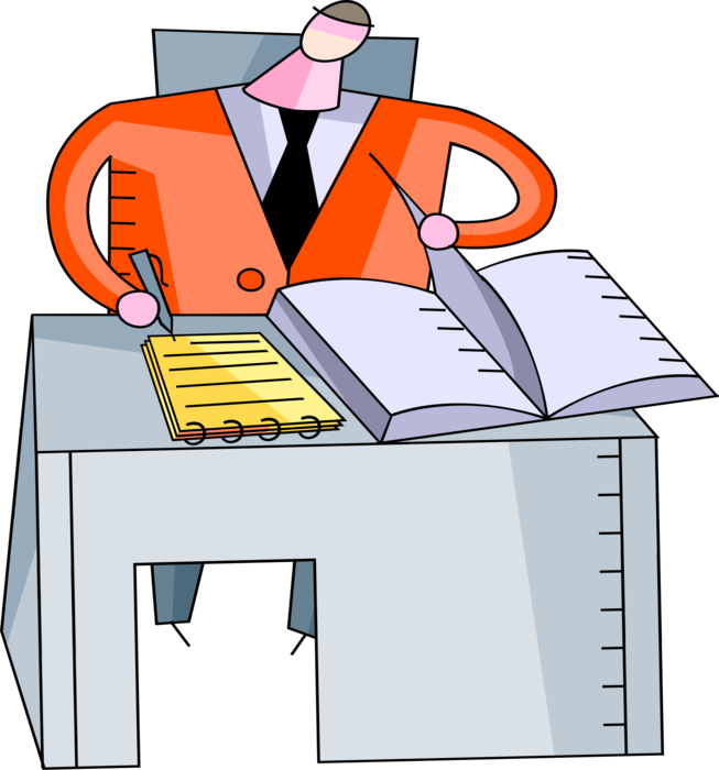 Vector Illustration Of Businessman Completes Business - Cartoon (653x700)