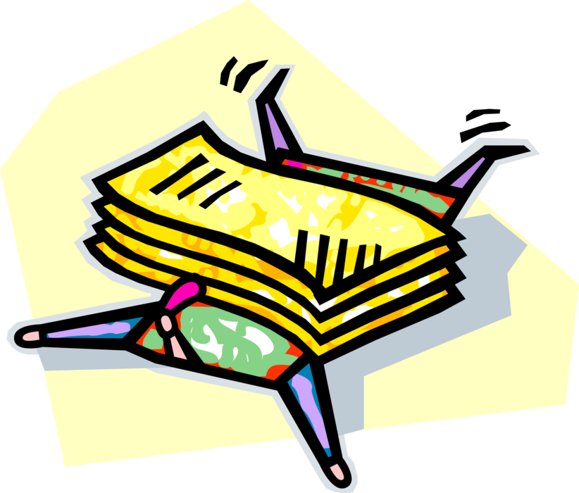 Vector Illustration Of Office Worker Crushed Under - Paper (822x700)