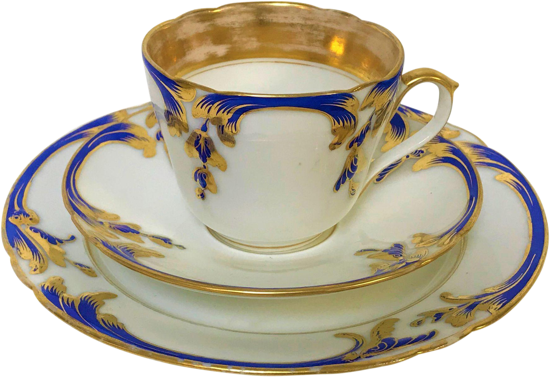 Cobalt Blue & Gold Decorated Old Paris Porcelain Trio - Saucer (1763x1763)
