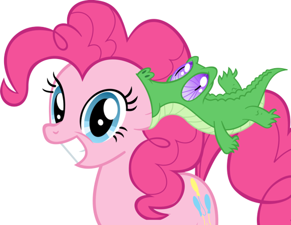And Mrs - Pinkie Pie And Gummy (572x442)