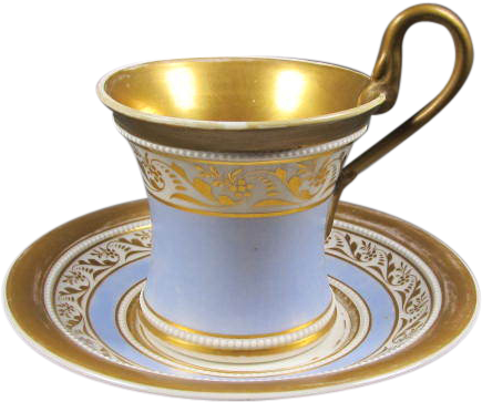 Antique Kpm Lithophane Cup And Saucer - Saucer (434x434)