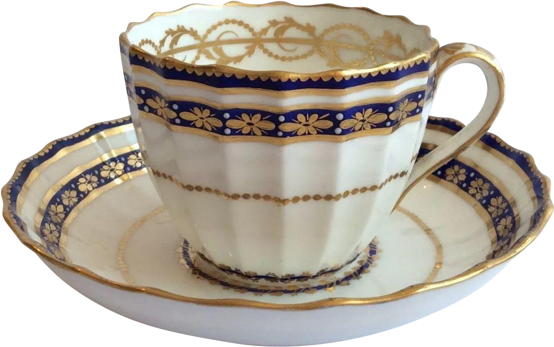 Derby Crown Period Fluted Tea Cup & Saucer C - Saucer (1121x1121)