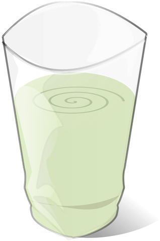 Freshly Made Juice Or Smoothie With Real Fruits Vector - Cartoon Green Smoothie Png (378x500)