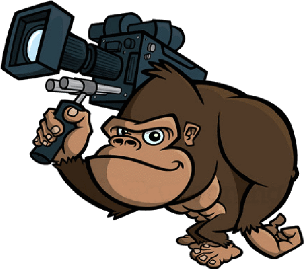 Brown Gorilla Cartoon Clip Art Images - Gorilla Holding A Camera (600x600)
