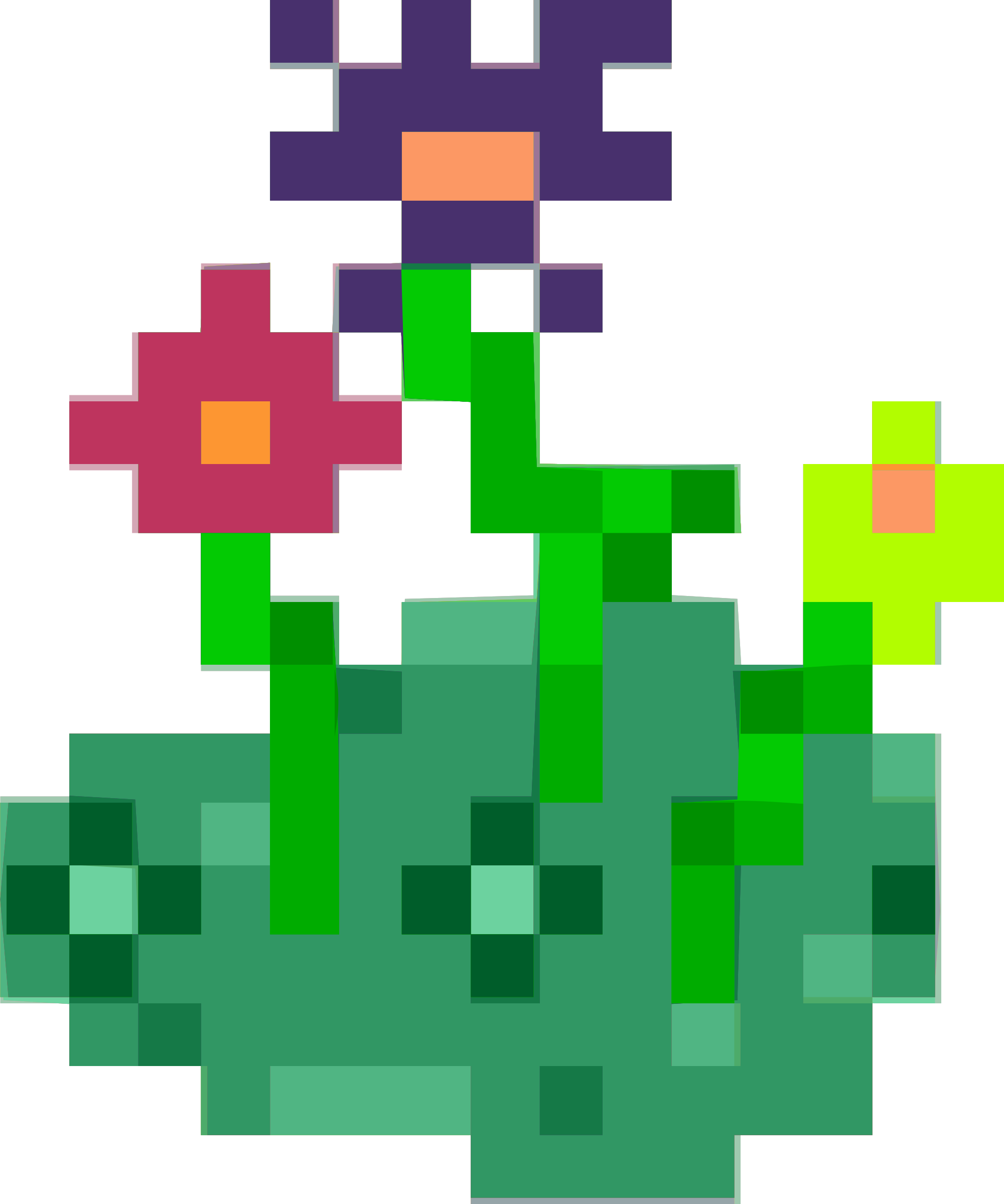 Big Image - Pixel Flower Png (2001x2400)